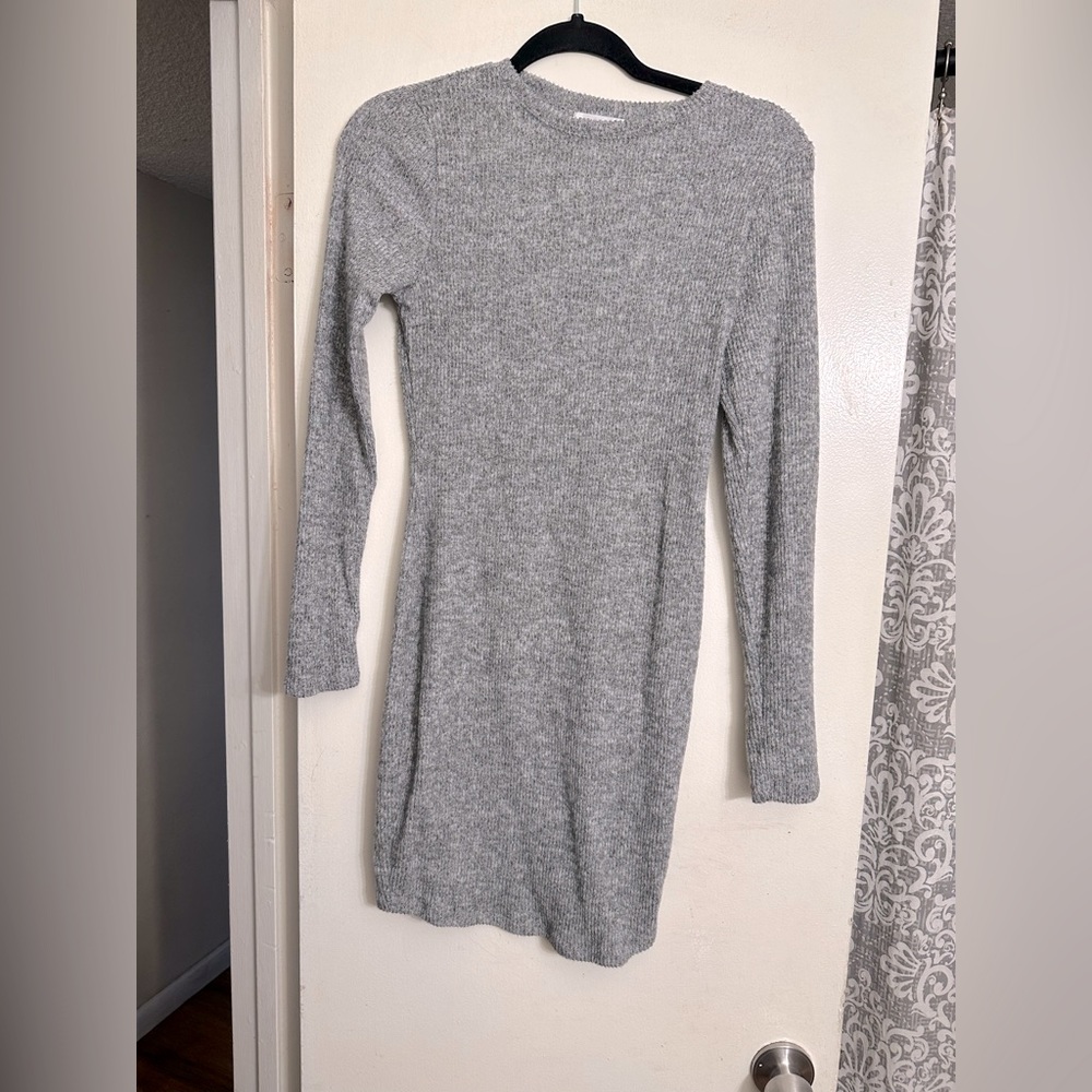 Heather gray ribbed dress . Size medium